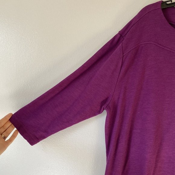 Women’s Lands’ End Purple Tunic Top Blouse 3/4 Sleeves Size Large 14/16 - Picture 4 of 6